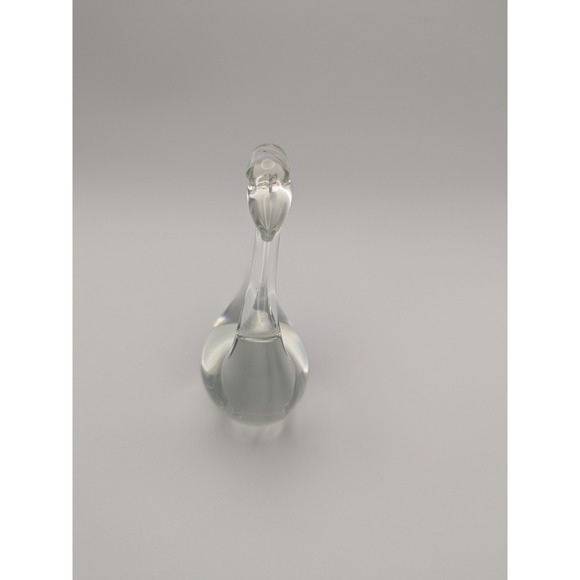 Vintage Clear Glass Swan Figurine Paperweight Elegant Tabletop Decor Accent - Picture 6 of 13